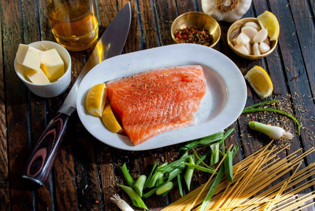 Nutrient-dense salmon and vegetables supporting liver Phase 2 detoxification